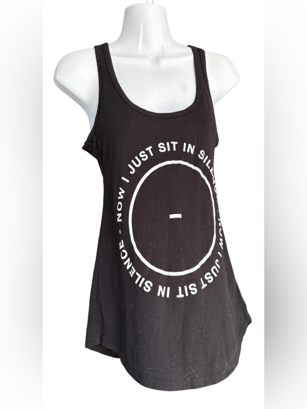 Women's Black Graphic Scoop Neck Tank Top